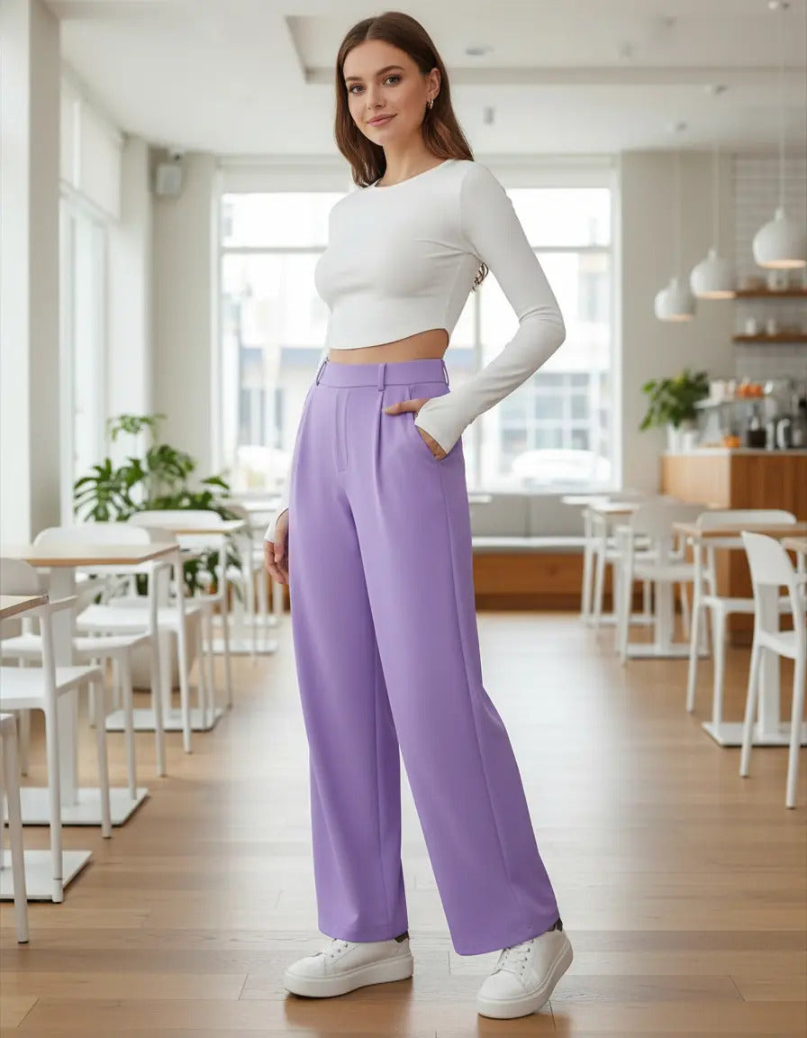 Pantalon Recto De Moda Maria Bela Modelo Tiel