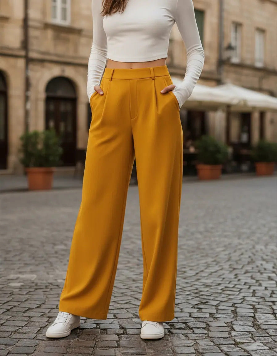 Pantalon Recto De Moda Maria Bela Modelo Tiel