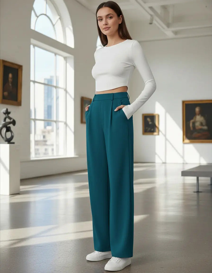 Pantalon Recto De Moda Maria Bela Modelo Tiel