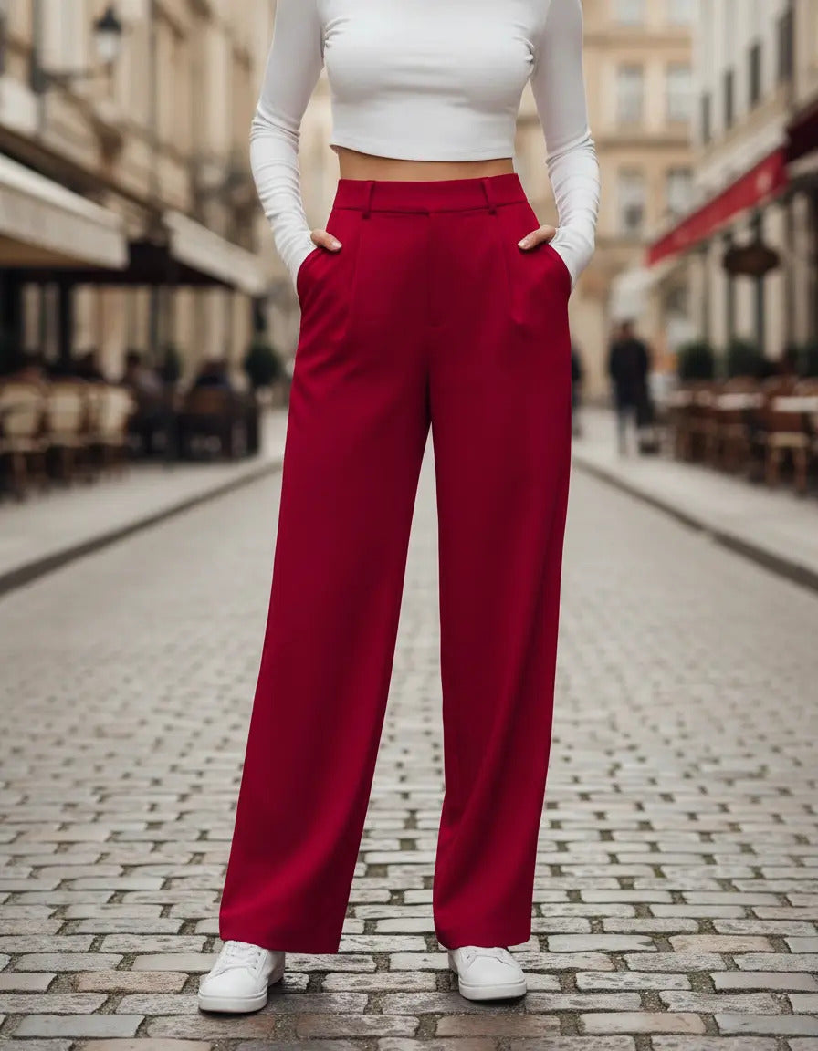 Pantalon Recto De Moda Maria Bela Modelo Tiel