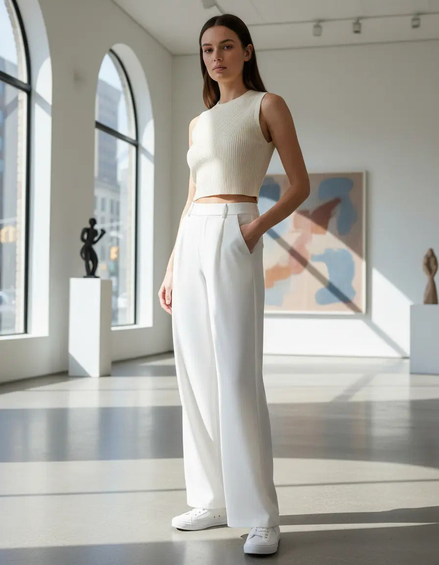 Pantalon Recto De Moda Maria Bela Modelo Tiel