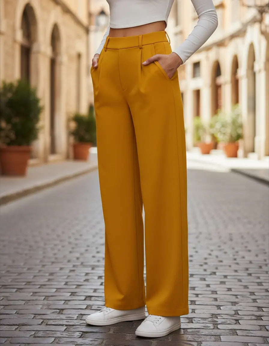 Pantalon Recto De Moda Maria Bela Modelo Tiel