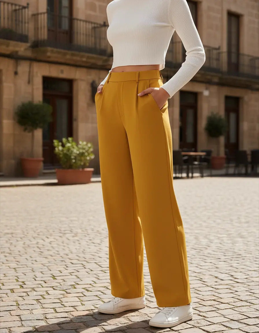 Pantalon Recto De Moda Maria Bela Modelo Tiel