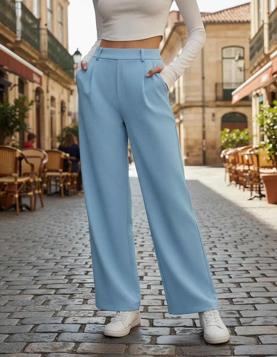 Pantalon Recto De Moda Maria Bela Modelo Tiel