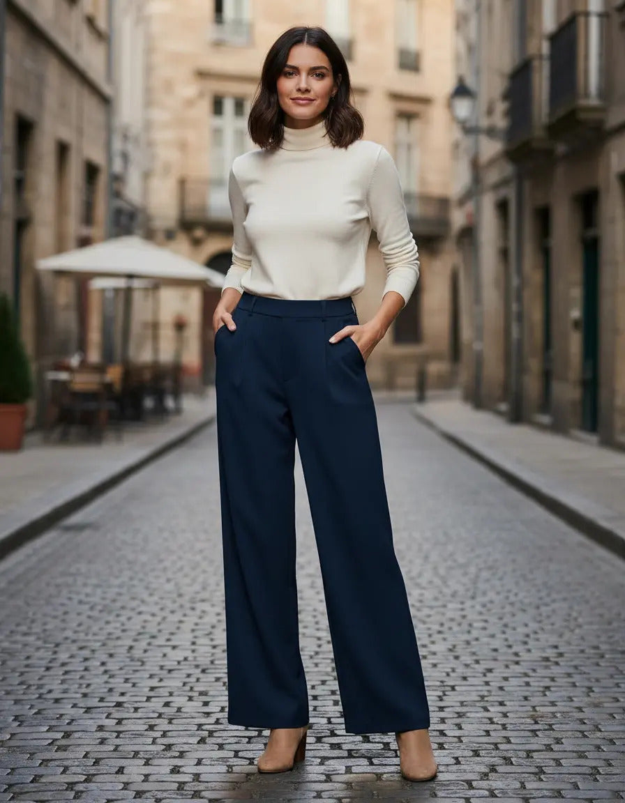 Pantalon Recto De Moda Maria Bela Modelo Tiel