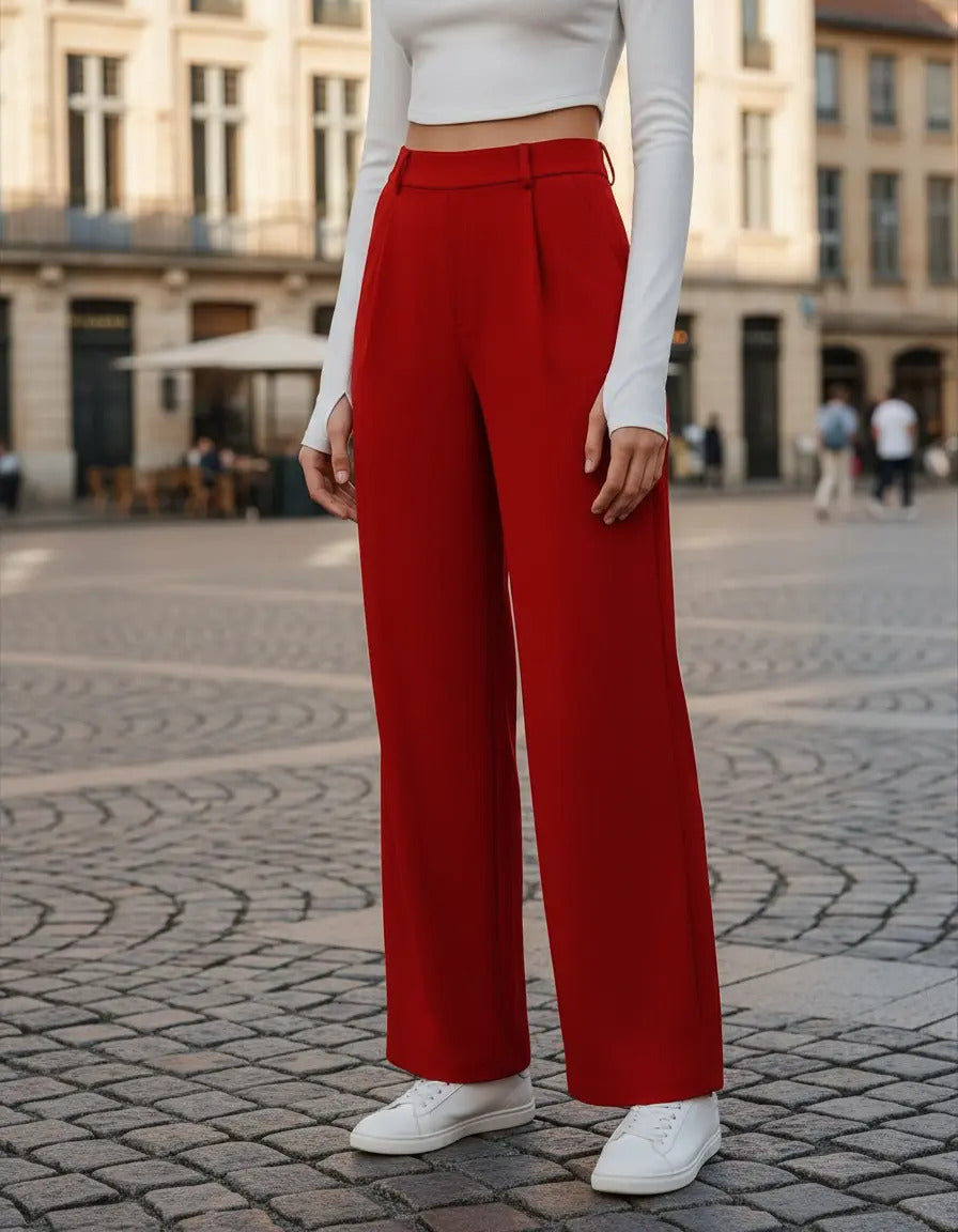 Pantalon Recto De Moda Maria Bela Modelo Tiel