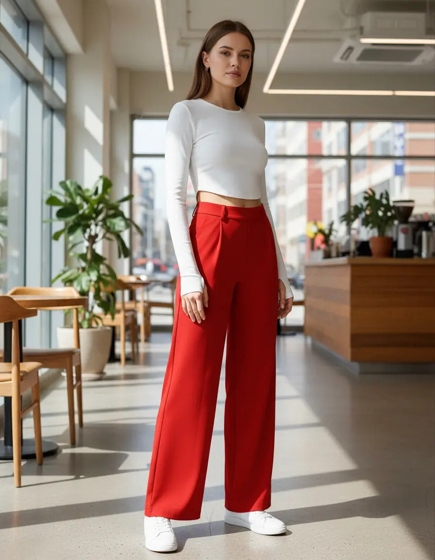 Pantalon Recto De Moda Maria Bela Modelo Tiel