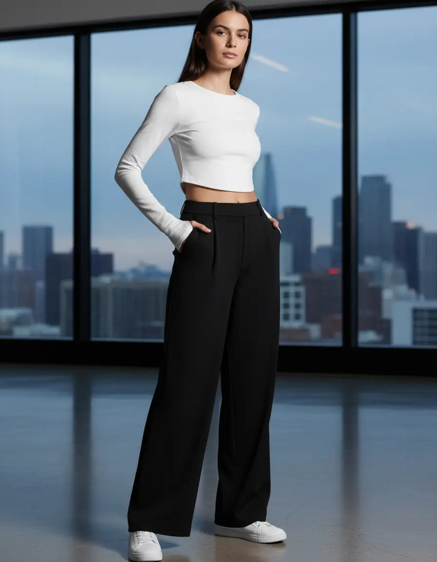 Pantalon Recto De Moda Maria Bela Modelo Tiel