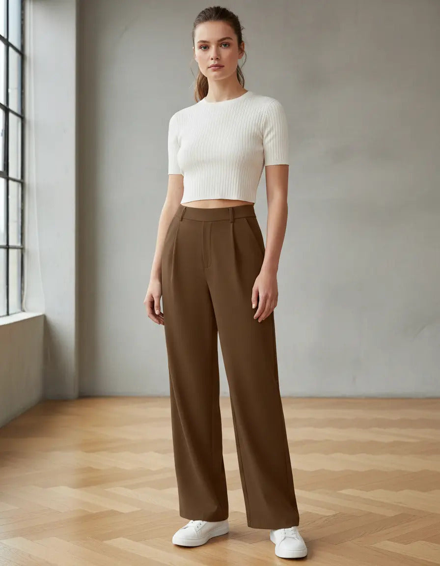 Pantalon Recto De Moda Maria Bela Modelo Tiel