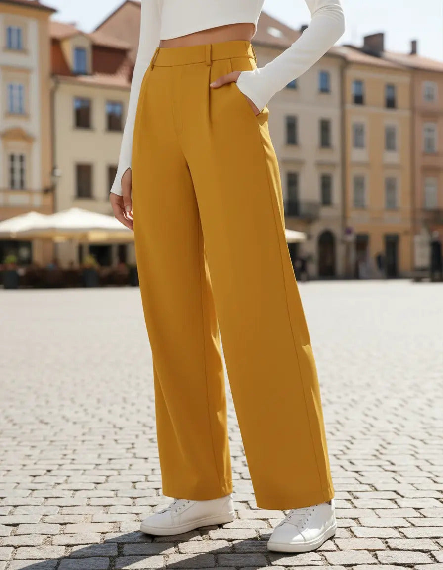 Pantalon Recto De Moda Maria Bela Modelo Tiel