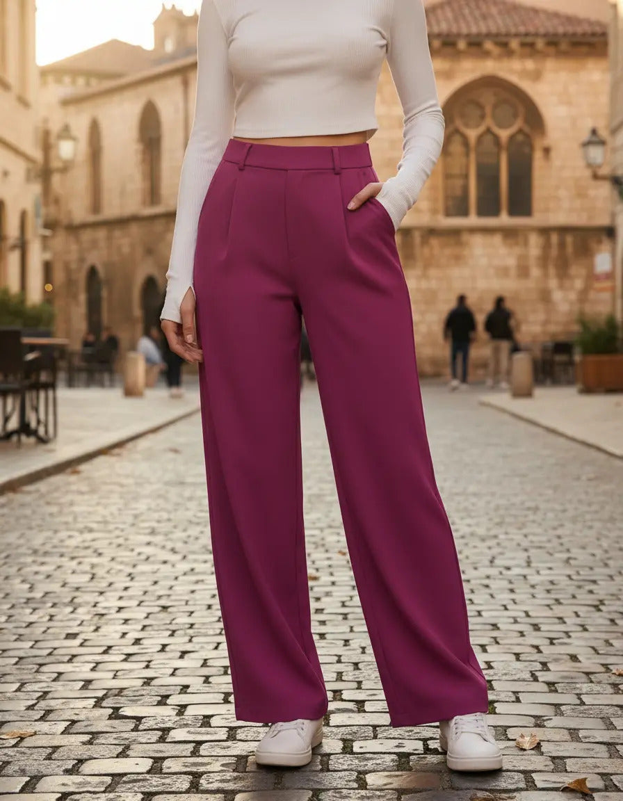 Pantalon Recto De Moda Maria Bela Modelo Tiel