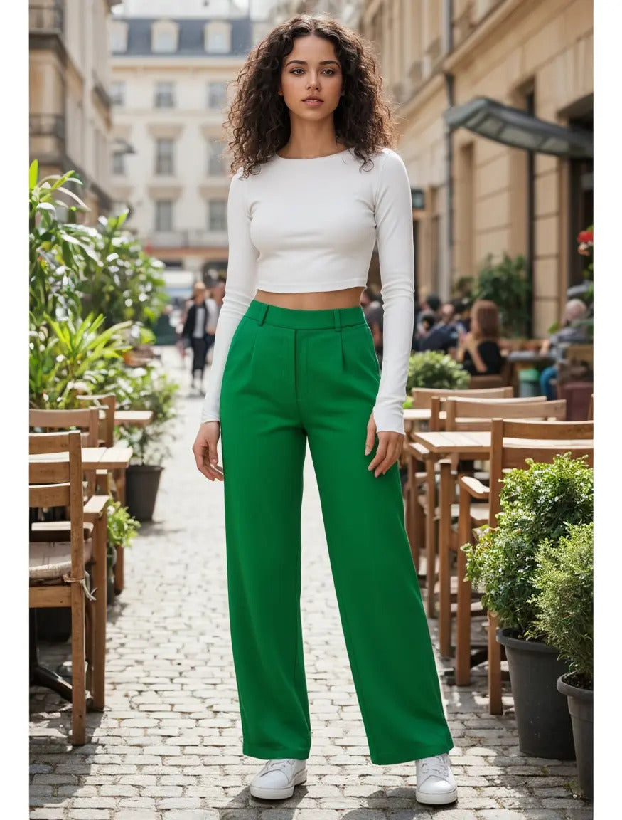 Pantalon Recto De Moda Maria Bela Modelo Tiel