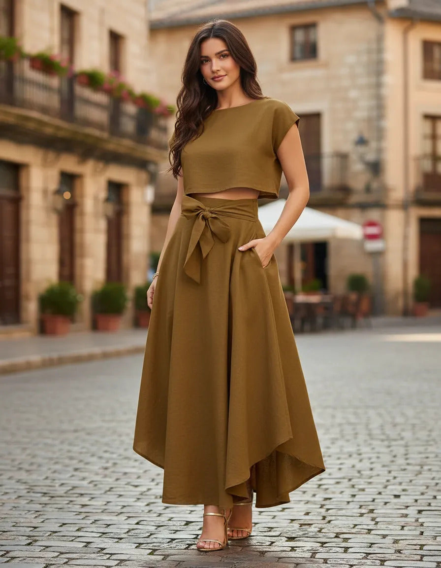 Conjunto Falda Y Top Casual Maria Bela Modelo Catamarca