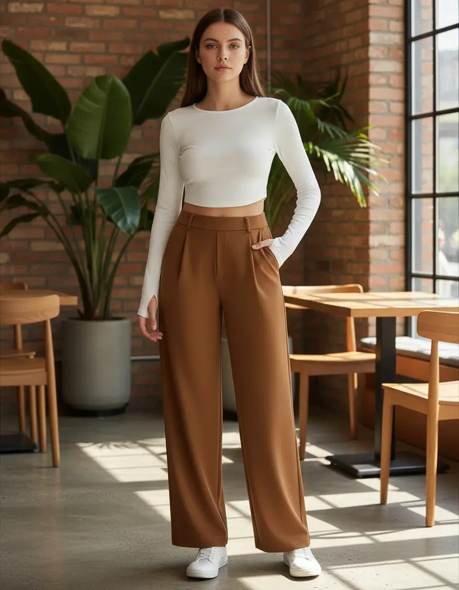 Pantalon Recto De Moda Maria Bela Modelo Tiel